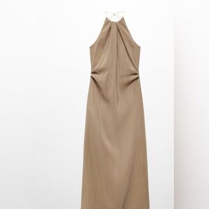 Halter-neck modal midi dress L size never worn